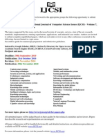 CALL FOR PAPERS International Journal of Computer Science Issues (IJCSI) - Volume 7, Issue 6 - November 2010 Issue