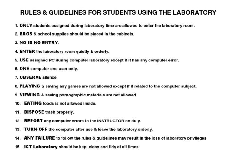 Rules Guideline Ict Lab PDF