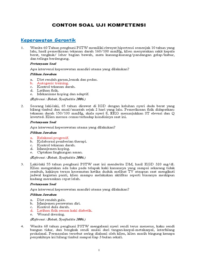 Contoh Soal Uji Kompetensi