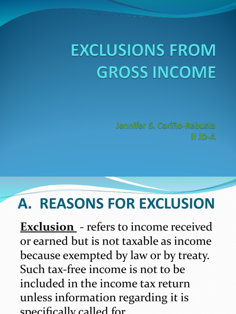 exclusions from gross Life Insurance Gross