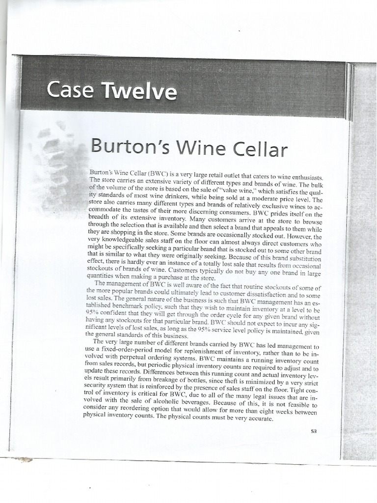 Burton Wine Cellar Case 5 PDF