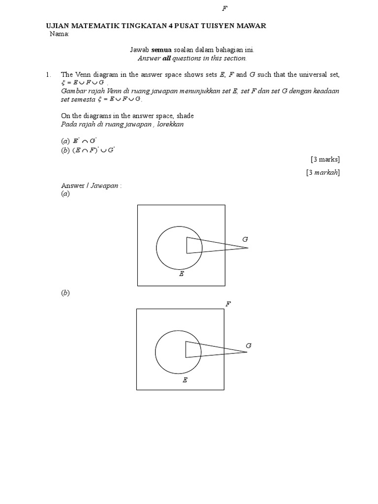 Ujian Matematik Tingkatan 4