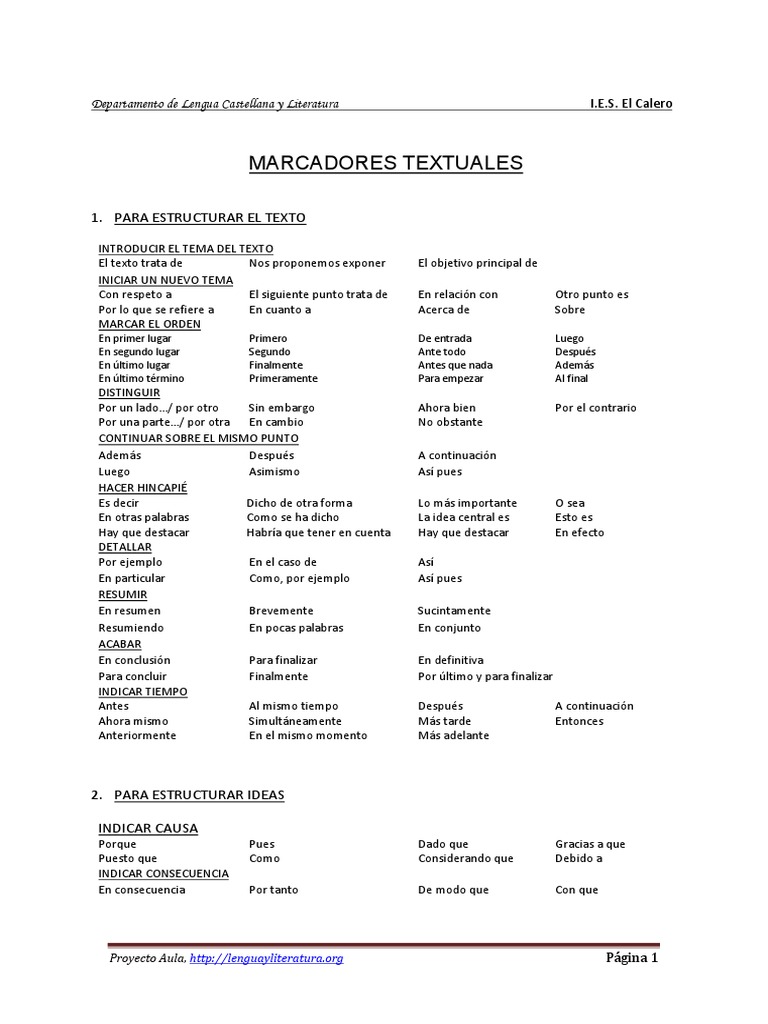 Marcadores Textuales Tipos Ejemplos Takvim Kalender Hd Images And 