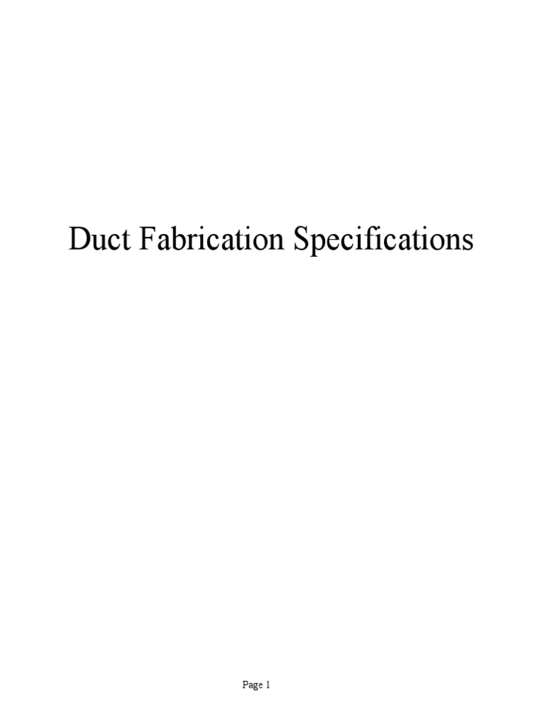 Duct Fabrication and Metal Specs Guide | PDF