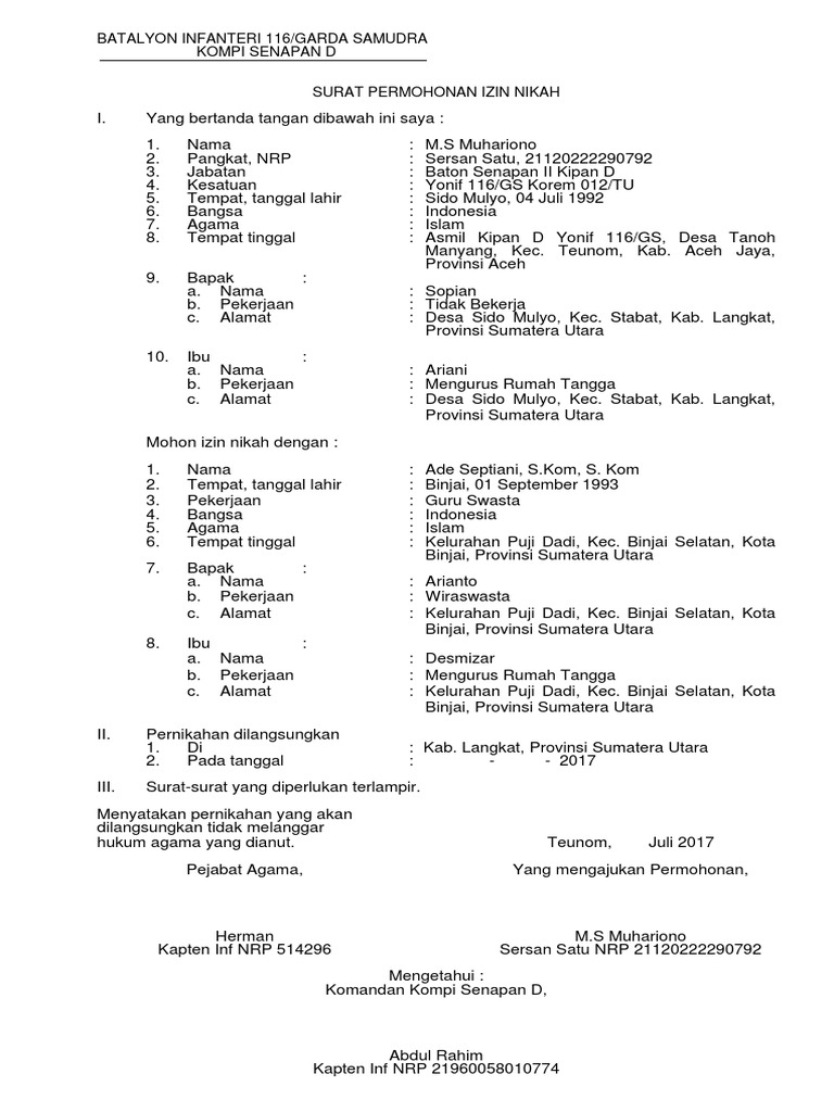 Contoh Surat Nikah Kosong - Mosaicone