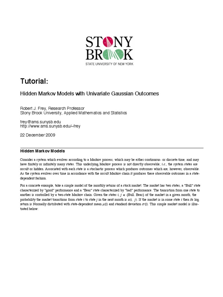 Hidden Markov Models Tutorial | PDF | Markov Chain | Mathematical Analysis