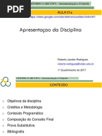 01a Apresentacao Da Disciplina 2017 1