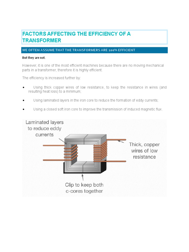 Improving Transformer Efficiency Factors | PDF | Computers | Technology ...