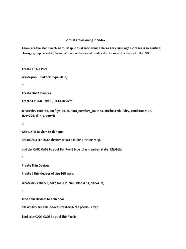 VMax Virtual Provisioning Setup Guide | PDF | Information Retrieval ...