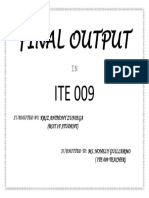 Final Output ITE 009: Submiited By: Kriz Anthony Zuniega (Bsit 1F Student)