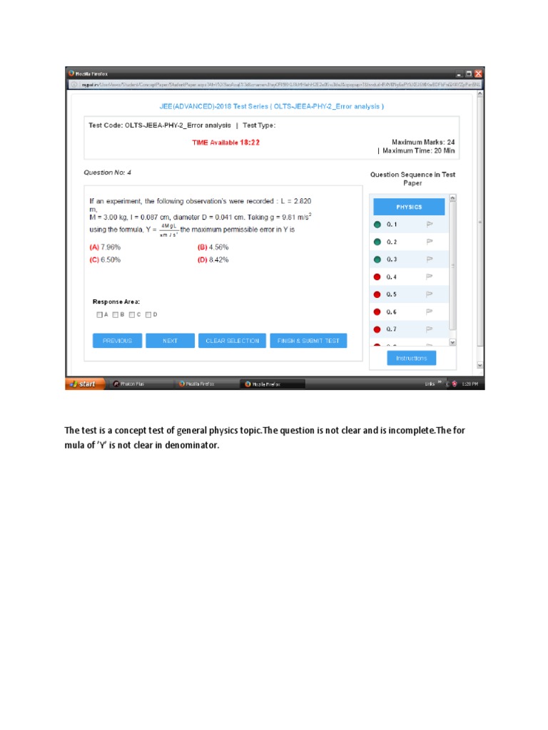 The Test Is A Concept Test of General Physics Topic - The Question Is ...