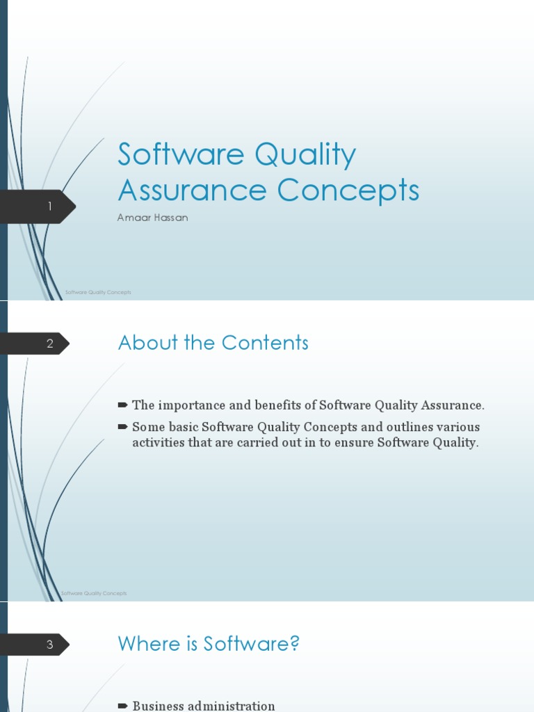 1 - Software Quality Assurance Concepts | PDF | Quality Assurance ...