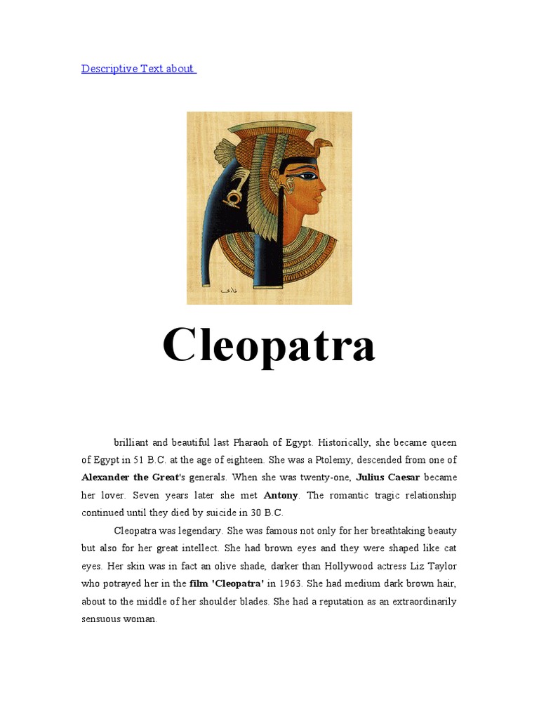 Cleopatra: Descriptive Text About | PDF | Cleopatra