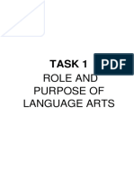 Task 1 Role And: Purpose of Language Arts