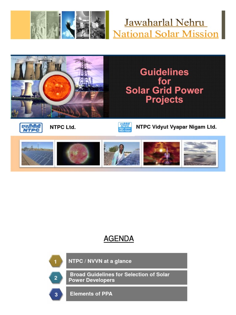 Guidelines For Solar Grid Power Projects Guidelines For Solar Grid ...