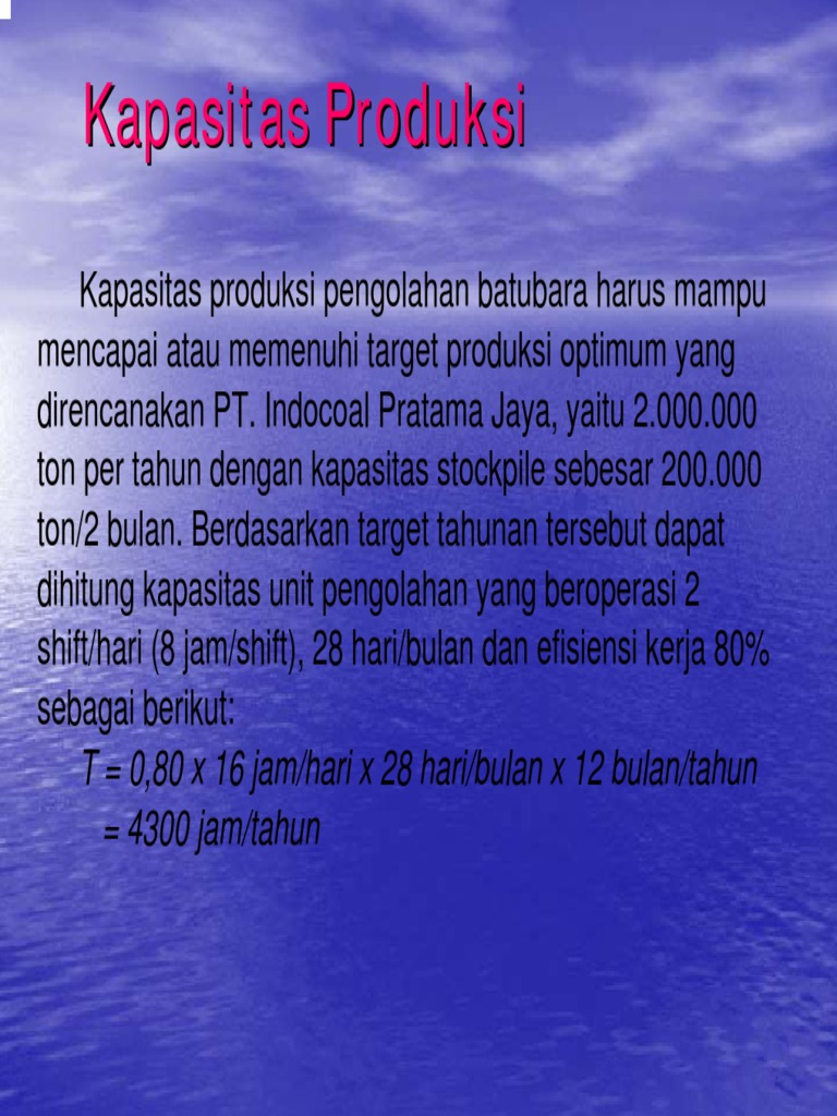 Kapasitas Produksi Cominusi pdf Kapasitas Produksi Cominusi pdf