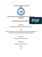 Mapa Conceptual Primeras Lineas y Planes de Desarrollo de Innovaciones Educativas Con Las Tic