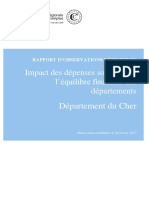 Rapport de La Chambre Régionale Des Comptes Sur Les Finances Du Département Du Cher