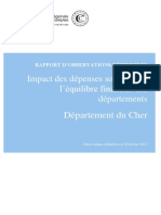 Rapport de la chambre régionale des comptes sur les finances du département du Cher
