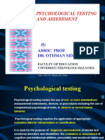 Psychological Testing and Assessment: Assoc. Prof. Dr. Othman Md. Johan
