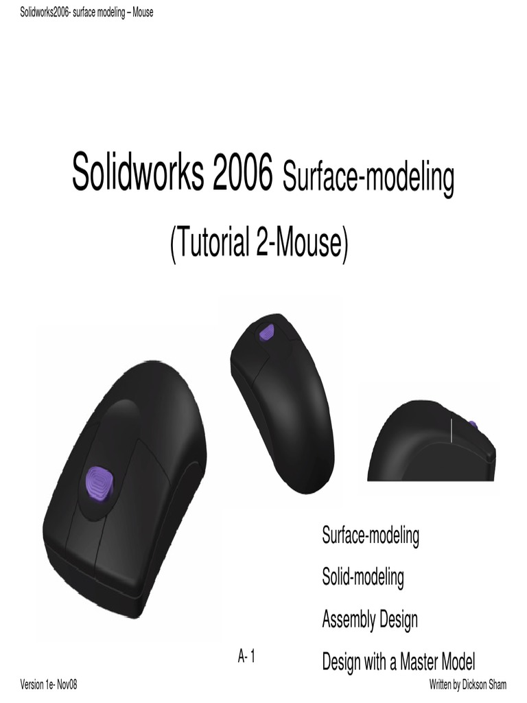 Solidworks 2006 Mouse Surface Modeling | PDF | Cartesian Coordinate ...