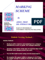 Marking Scheme: Assoc. Prof. Dr. Othman MD - Johan