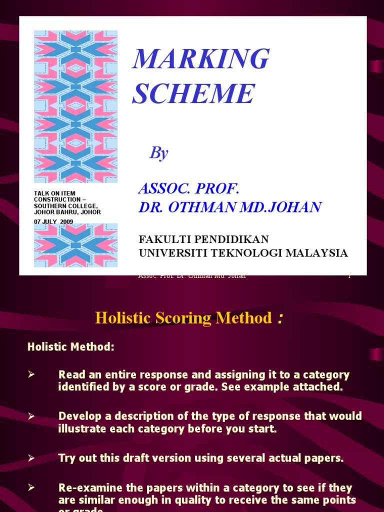 Holistic Scoring Method for Essays | PDF | Critical Thinking ...
