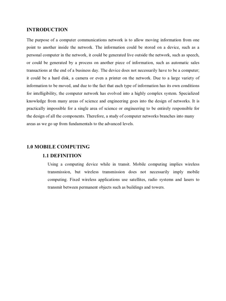Mobile Computing - Kerja Kursus ICT | PDF | Wi Max | Internet Access