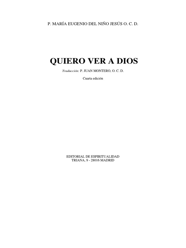 Quiero Ver A Dios Pdf Teresa De ávila Gracia Divina