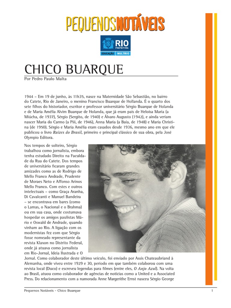 Biografia de Chico Buarque de Hollanda | PDF | Entretenimento (geral)