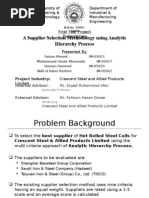 Download A Supplier Selection Methodology using AHP-Project Presentation by Wali ul Islam SN35283651 doc pdf