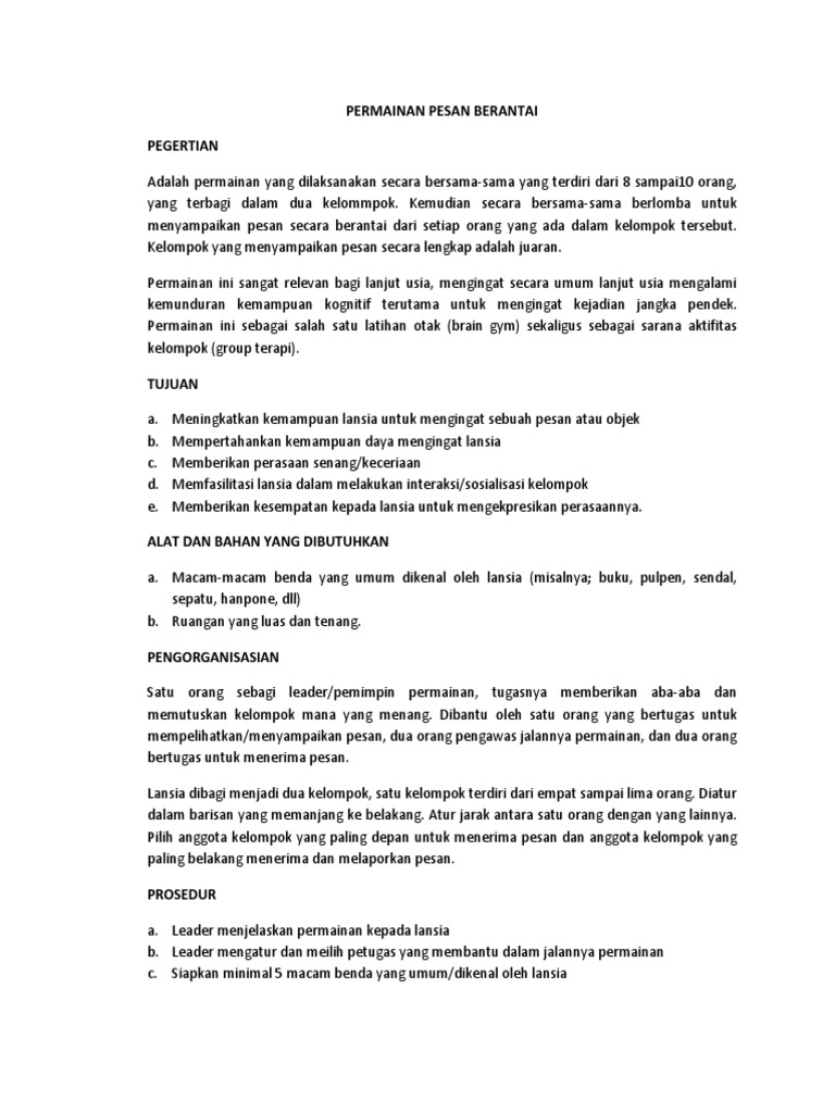 Permainan Pesan Berantai