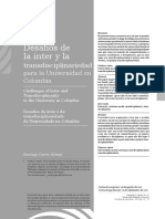 Desafíos de La Inter y La Transdisciplinariedad para La Universidad en Colombia