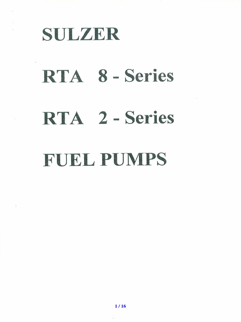 Fuel Pump Timing for RTA Engines | PDF | Valve | Pump