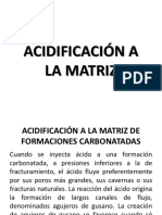 Acidificación A La Matriz