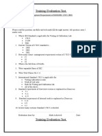 F -27 Training Evaluation Test