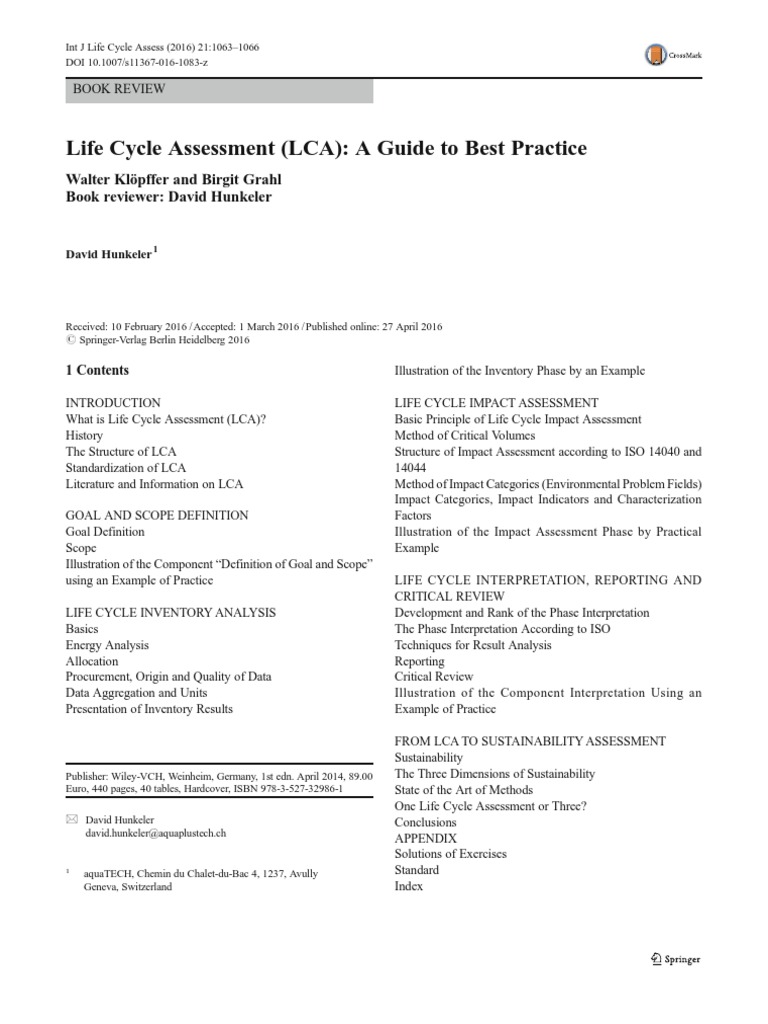 Life Cycle Assessment: Best Practice Guide | PDF | Life Cycle ...