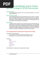 Branch Statement Path Coverage