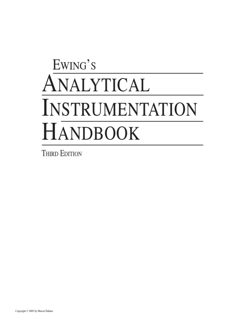 Ewing's Analytical Instrumentation Handbook 2005 PDF Gas