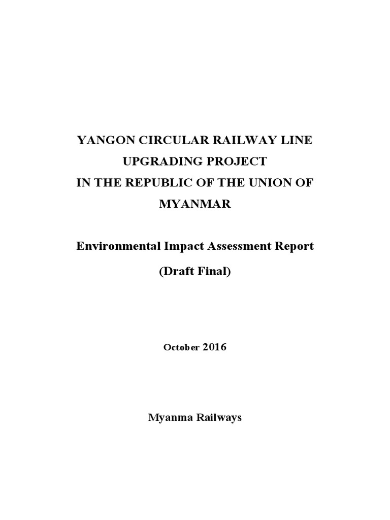 Yangon Railway EIA Report 2016 | PDF | Environmental Impact Assessment |  Air Pollution