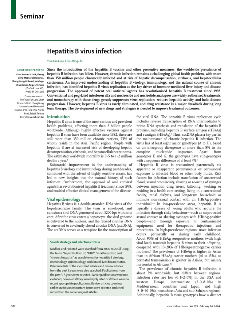 Hepatitis B Virus Infection PDF | PDF | Hepatitis B | Hepatitis