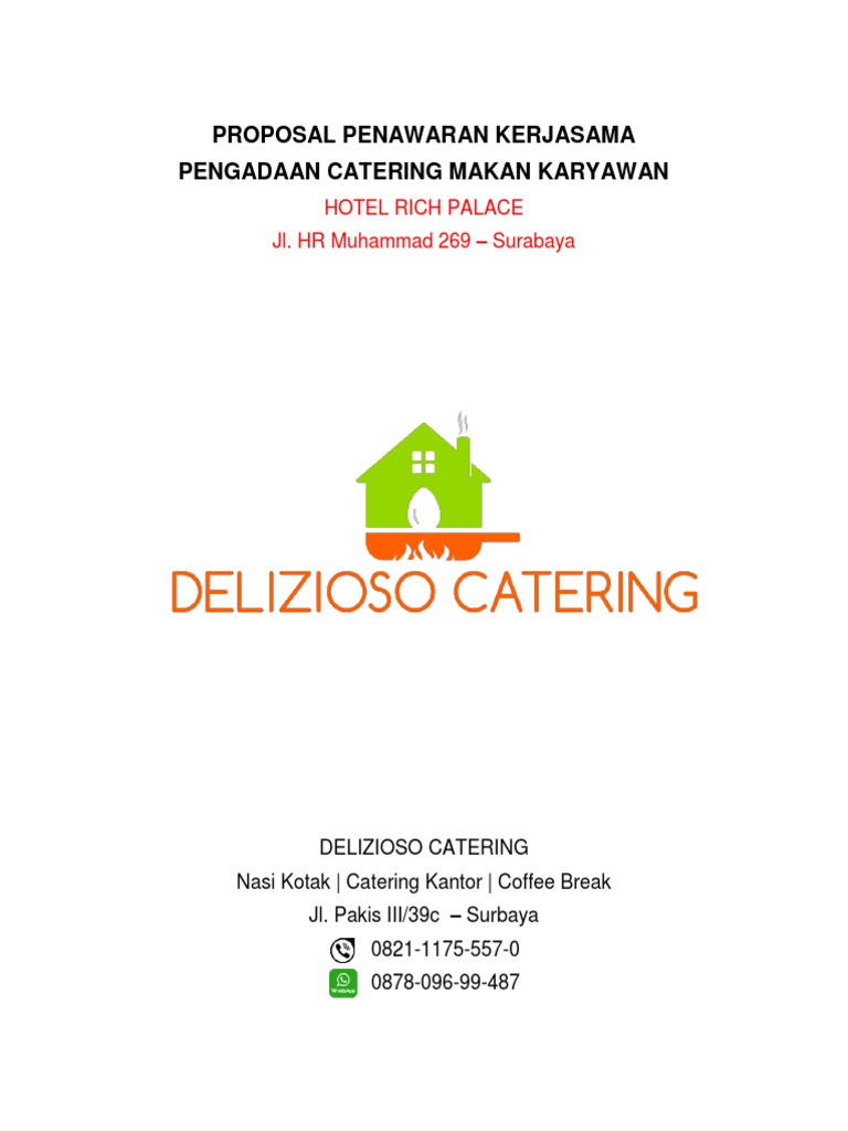 Proposal Penawaran Kerjasama Delizioso Catering Pdf