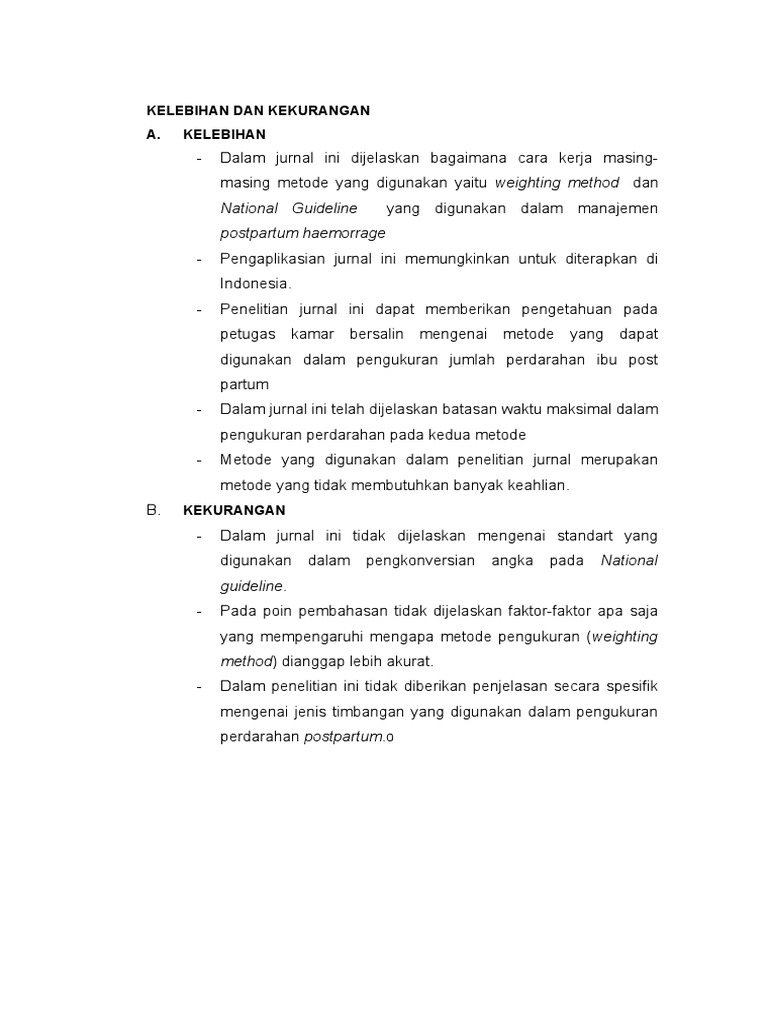 Kelebihan Dan Kekurangan JURNAL | PDF