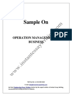 Sample On Operation Management in Business by Instant Essay Writing