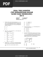 Soal TKD SAINTEK (Soal Kemampuan Dasar Sains Dan Teknologi) 2015 Dan Jawaban