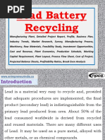 Download Lead Battery Recycling Manufacturing Plant Detailed Project Report Profile Business Plan Industry Trends Market Research Survey Manufacturing Process Machinery Raw Materials Feasibility Study Investment Opportunities Cost and Revenue Plant Economics Production Schedule Working Capital Requirement Plant Layout Process Flow Sheet Cost of Project Projected Balance Sheets Profitability Ratios Break Even Analysis by Ajay Gupta SN352887395 doc pdf