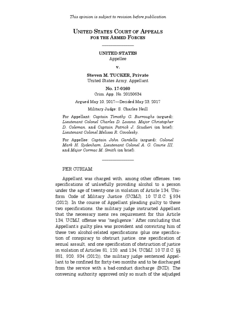 UCMJ Article 134 Mens Rea Analysis | PDF | Uniform Code Of Military ...