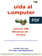 Guida Al Computer - Lezione 188 - Windows 10 - Sezione Impostazioni - Privacy