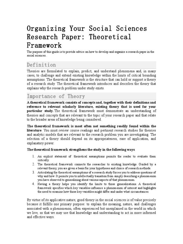 organizing your social sciences research paper