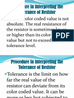 Procedure in Interpreting The Tolerance of Resistor